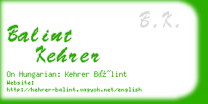 balint kehrer business card